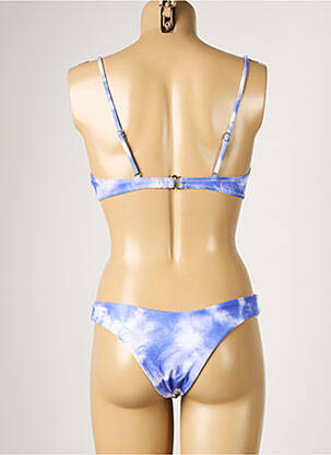 Maillot de bain 2 pièces fermeture clip haut soutien-gorge balconnet violet DAG ADOM femme