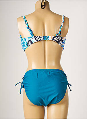 Maillot de bain 2 pièces stretch haut soutien-gorge emboitant bleu YSABEL MORA femme