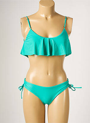 Maillot de bain 2 pièces stretch haut bandeau vert RIO DE SOL femme