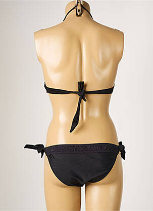 Maillot de bain 2 pièces fermeture liens à nouer haut soutien-gorge moulé noir DAG ADOM femme