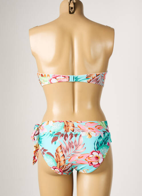 Maillot de bain 2 pièces stretch haut soutien-gorge moulé bleu YSABEL MORA femme