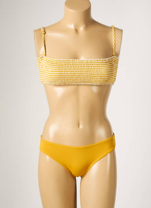 Maillot de bain 2 pièces stretch haut bandeau jaune PROTEST femme