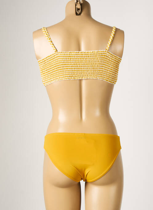 Maillot de bain 2 pièces stretch haut bandeau jaune PROTEST femme