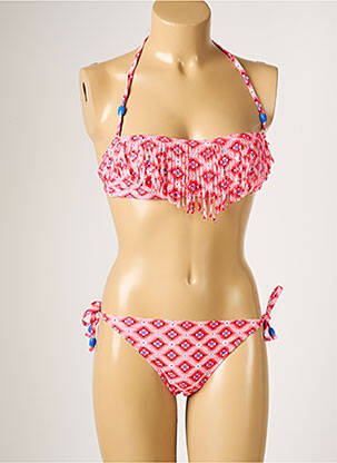 Maillot de bain 2 pièces fermeture liens à nouer rose BRIGITTE BARDOT femme