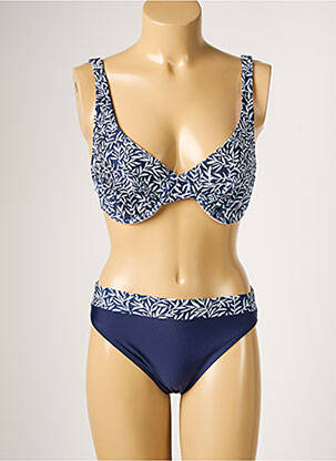 Maillot de bain 2 pièces stretch haut soutien-gorge balconnet bleu LAGON BLEU femme
