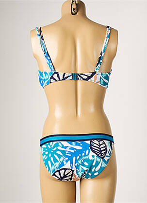 Maillot de bain 2 pièces stretch haut soutien-gorge emboitant bleu YSABEL MORA femme