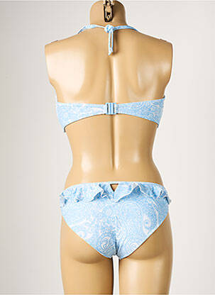 Maillot de bain 2 pièces stretch haut soutien-gorge moulé bleu YSABEL MORA femme