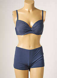 Maillot de bain 2 pièces stretch haut soutien-gorge moulé bleu MOONTIDE femme