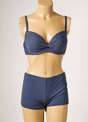 Maillot de bain 2 pièces stretch haut soutien-gorge moulé bleu MOONTIDE femme