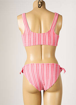 Maillot de bain 2 pièces imprimé rayures rose SEAFOLLY fille