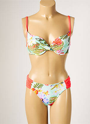 Maillot de bain 2 pièces stretch haut triangles rose SUN PLAYA femme