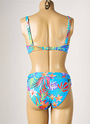 Maillot de bain 2 pièces stretch haut soutien-gorge emboitant bleu SUN PLAYA femme