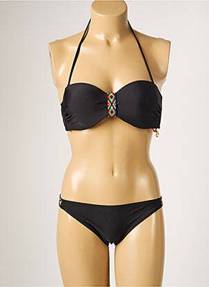 Maillot de bain 2 pièces stretch haut soutien-gorge moulé noir DAG ADOM femme