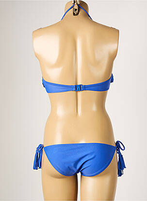 Maillot de bain 2 pièces fermeture clip haut soutien-gorge moulé bleu DAG ADOM femme