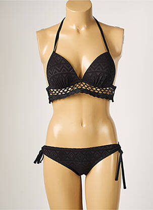 Maillot de bain 2 pièces stretch haut soutien-gorge moulé noir DAG ADOM femme