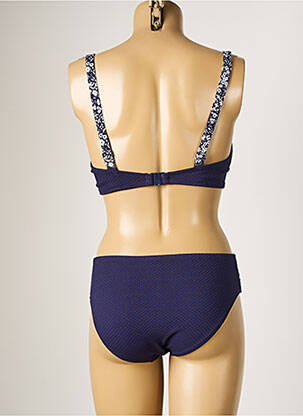 Maillot de bain 2 pièces stretch haut soutien-gorge moulé bleu YSABEL MORA femme