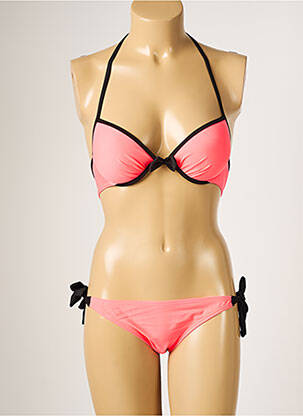 Maillot de bain 2 pièces stretch haut triangles rose DAG ADOM femme