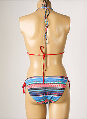 Maillot de bain 2 pièces fermeture liens à nouer haut triangles bleu BORABORA femme