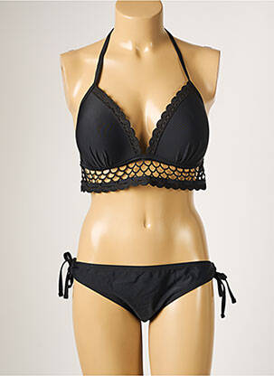 Maillot de bain 2 pièces stretch haut soutien-gorge moulé noir DAG ADOM femme