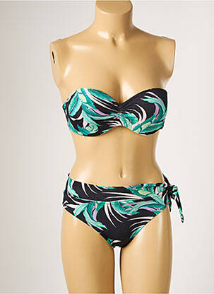 Maillot de bain 2 pièces stretch haut bandeau noir YSABEL MORA femme