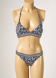 Maillot de bain 2 pièces stretch haut triangles bleu YSABEL MORA femme