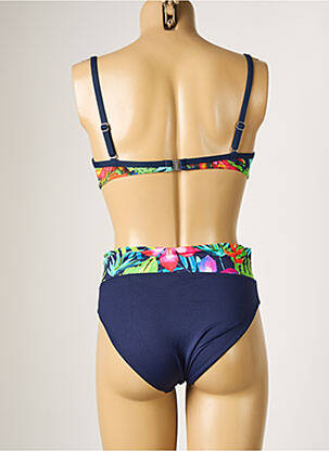 Maillot de bain 2 pièces stretch haut soutien-gorge emboitant bleu SUN PLAYA femme
