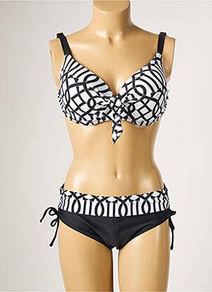Maillot de bain 2 pièces stretch haut soutien-gorge moulé noir DAG ADOM femme