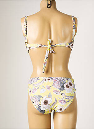 Maillot de bain 2 pièces stretch haut soutien-gorge balconnet jaune MOONTIDE femme