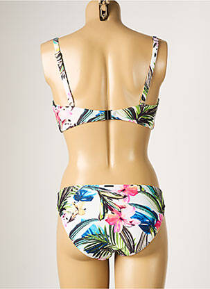 Maillot de bain 2 pièces stretch haut soutien-gorge balconnet blanc MOONTIDE femme