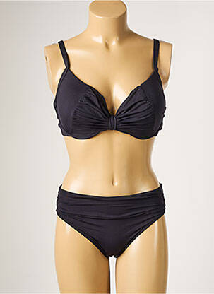 Maillot de bain 2 pièces stretch haut soutien-gorge moulé noir MOONTIDE femme