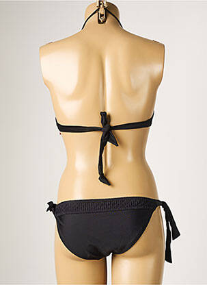 Maillot de bain 2 pièces fermeture liens à nouer haut soutien-gorge moulé noir DAG ADOM femme