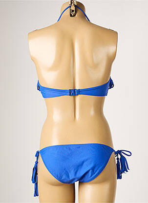 Maillot de bain 2 pièces stretch haut triangles bleu DAG ADOM femme