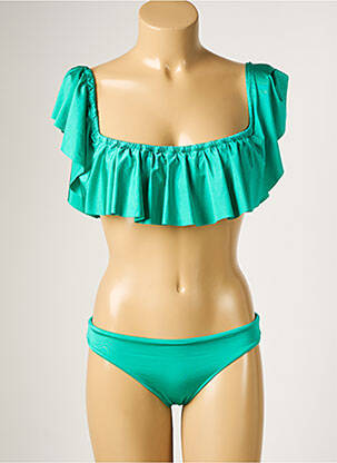 Maillot de bain 2 pièces stretch haut bandeau vert SEAFOLLY femme