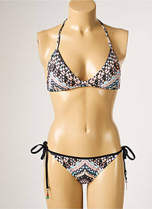 Maillot de bain 2 pièces stretch haut triangles noir SEAFOLLY femme