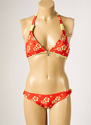 Maillot de bain 2 pièces stretch haut soutien-gorge moulé orange LITTLE MARCEL femme
