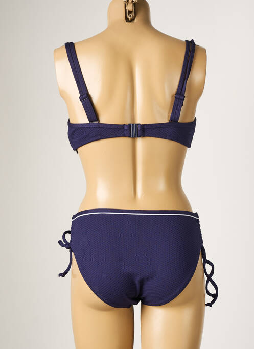 Maillot de bain 2 pièces stretch haut soutien-gorge emboitant bleu YSABEL MORA femme