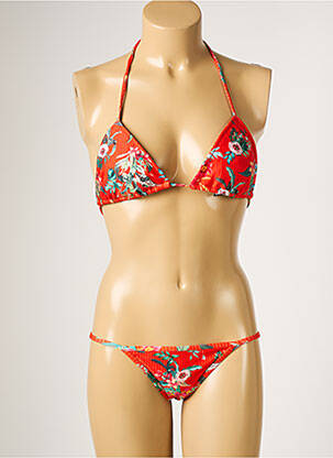 Maillot de bain 2 pièces stretch haut triangles orange RIO DE SOL femme