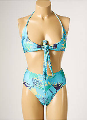 Maillot de bain 2 pièces stretch haut soutien-gorge emboitant bleu RIO DE SOL femme
