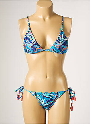 Maillot de bain 2 pièces stretch haut triangles bleu RIO DE SOL femme