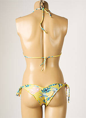 Maillot de bain 2 pièces stretch haut triangles jaune RIO DE SOL femme
