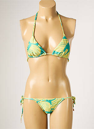 Maillot de bain 2 pièces stretch haut triangles vert RIO DE SOL femme