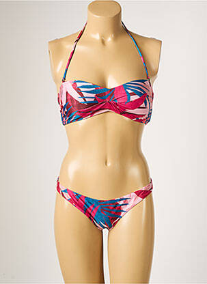 Maillot de bain 2 pièces stretch haut soutien-gorge balconnet rose RIO DE SOL femme