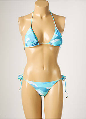 Maillot de bain 2 pièces stretch haut triangles bleu RIO DE SOL femme