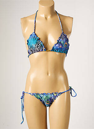 Maillot de bain 2 pièces stretch haut triangles bleu RIO DE SOL femme