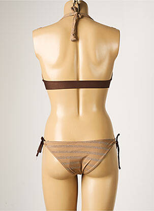 Maillot de bain 2 pièces stretch haut triangles marron BAHIA BEACH BAULE femme