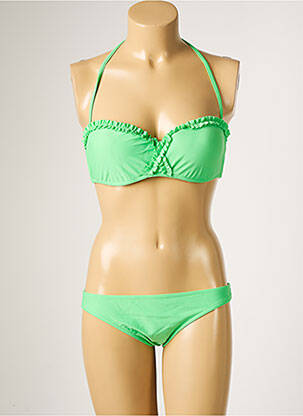 Maillot de bain 2 pièces stretch haut soutien-gorge moulé vert HISTOIRE DE PLAGE femme