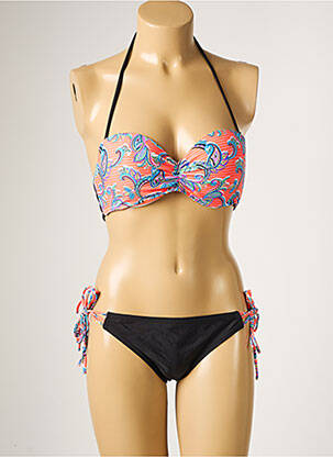 Maillot de bain 2 pièces stretch haut soutien-gorge moulé orange DAG ADOM femme