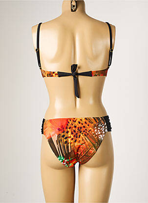 Maillot de bain 2 pièces stretch haut soutien-gorge moulé orange MISS CARAÏBES femme