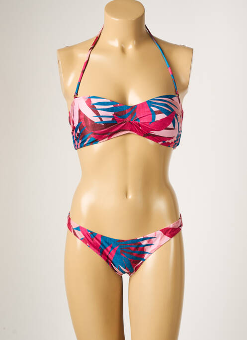 Maillot de bain 2 pièces stretch haut soutien-gorge balconnet rose RIO DE SOL femme