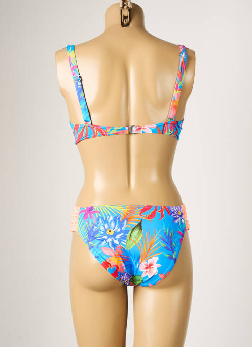 Maillot de bain 2 pièces stretch haut soutien-gorge emboitant bleu SUN PLAYA femme